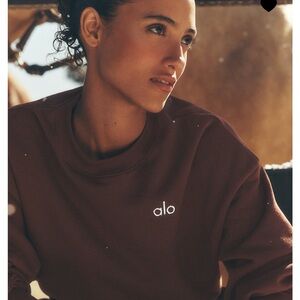 Alo Accolade Crewneck Sweatshirt in Brownstone size large sold out Color